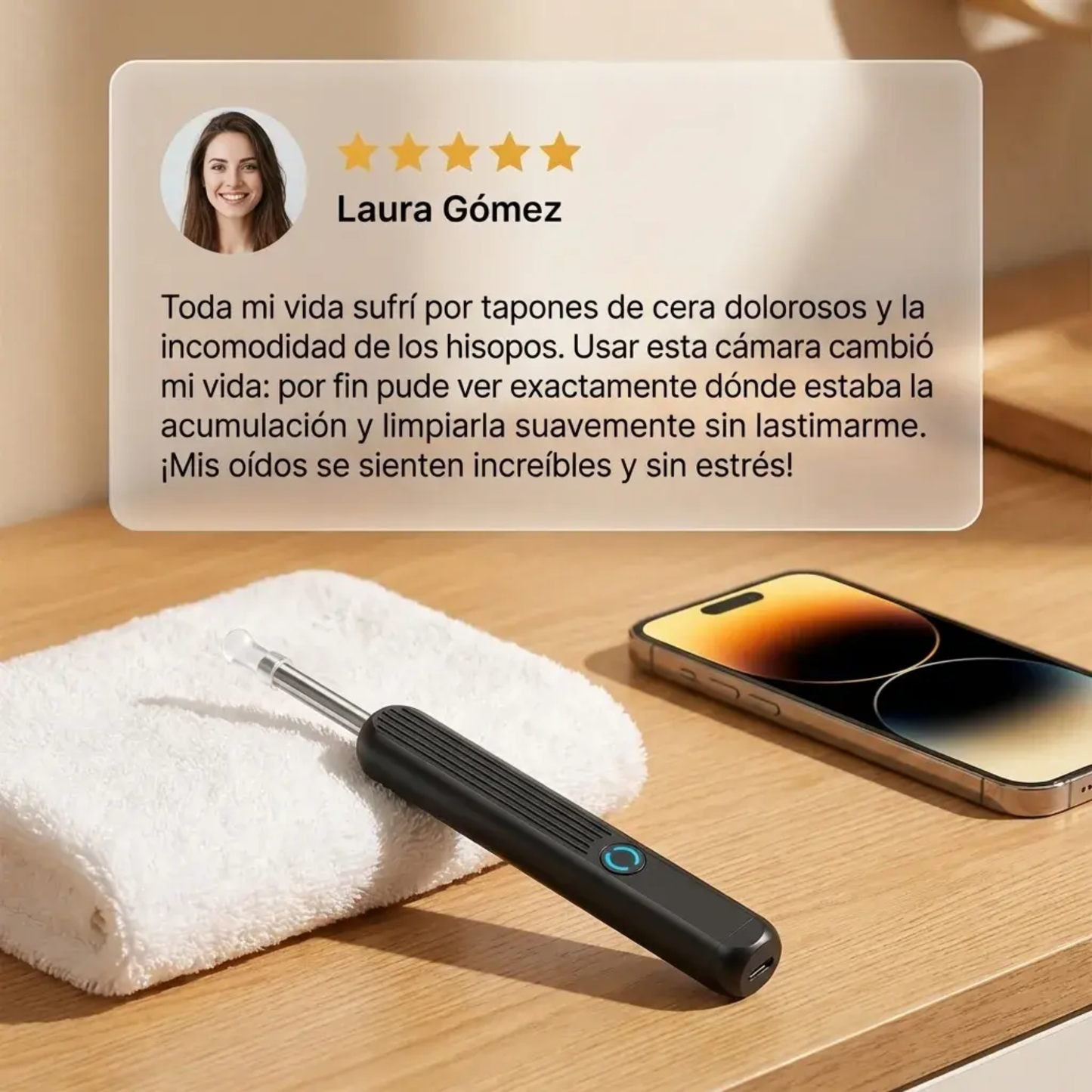EarVision Pro™ | Limpiador de Oídos con Cámara HD y Control desde tu Celular